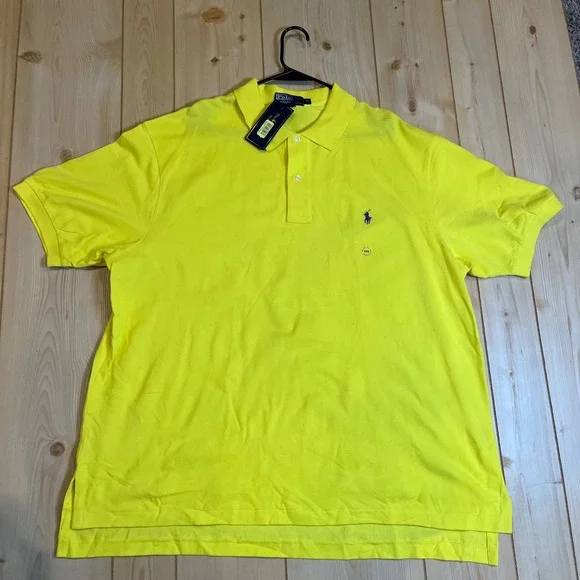 Polo Ralph Lauren Mens Polo Shirt Yellow Preppy Golf 2XB Big Short Sleeve NWT - Picture 4 of 7